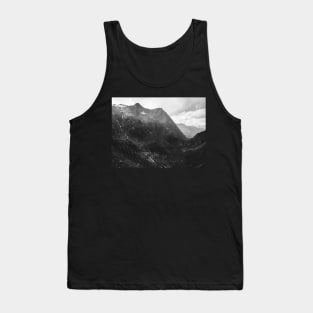 Swiss Alpine Mountain Landscape in Black and White Tank Top